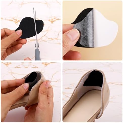 8pcs Shoe Heel Repair, Self-Adhesive Shoe Hole Repair Pads Heel Cushion Grip Inserts Inside Sneaker Protector Patches Kit for Boot Sport Mesh Shoes (Black) - 4