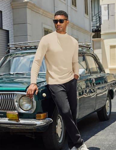 Pull à col roulé COOFANDY pour homme coupe ajustée et légère - 2
