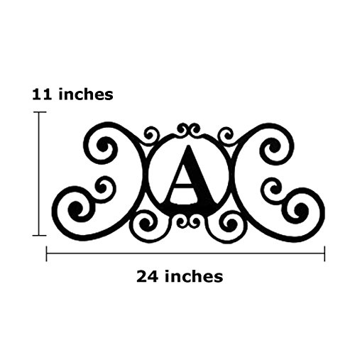 Large 24" Last Name Letter Art Wall Decor,Family Name House Plaque Wall Decoration,Last Name Sign Rustic,Metal Wall Wrought Iron Hanging Art,Initial Decor,Monograms,Home Front Door Outdoor Fence Decor - Thumbnail 2