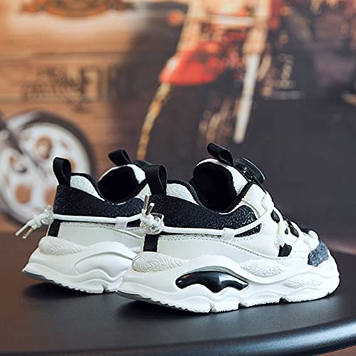 Iwihmiv Kids Fashion Sneaker Shoes Lightweight Athletic Running Shoe Breathable Sports Shoe（A3-Black,12.5 #TOP2
