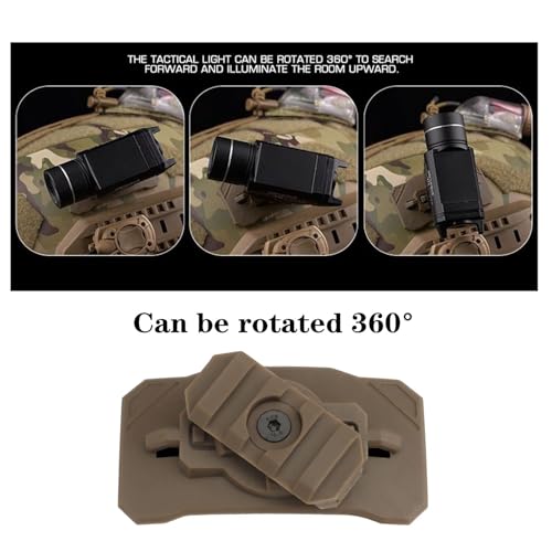 Support de lampe de poche portable pour casque brun clair de diamètre 25mm
