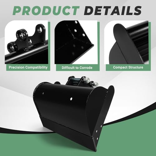 Image of Mini Excavator Bucket - 500mm Plain Mud Bucket w / 2 Pins