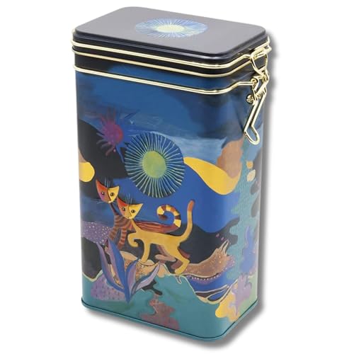 MediMuc Fridolin – Lata de café, lata de té, en relieve y lacado, artista: Rosina Wachtmeister diseño: Wonderland – Dimensiones: 11 × 18 × 7,4 cm Volumen aprox. 1,5 L