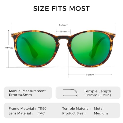 Image of SUNGAIT Premium Vintage Round Sunglasses for Women Men Classic Retro Trendy Style