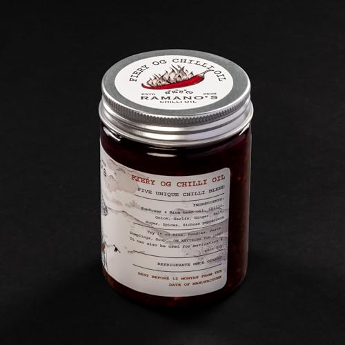 Image of RAMANO'S Fiery OG Chilli Oil 120 Gms, Extra Hot and Spicy with 5 Hand-Picked Chillies, Intense Sichuan Peppercorn Heat for Spice Lovers, Perfect for Stir-Fries, Marinades, Fried rice, Pizza & Pasta