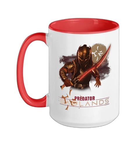 Predator: Badlands Dek with Sword and Logo Official Movie Ceramic Mug, Red/White, 15oz