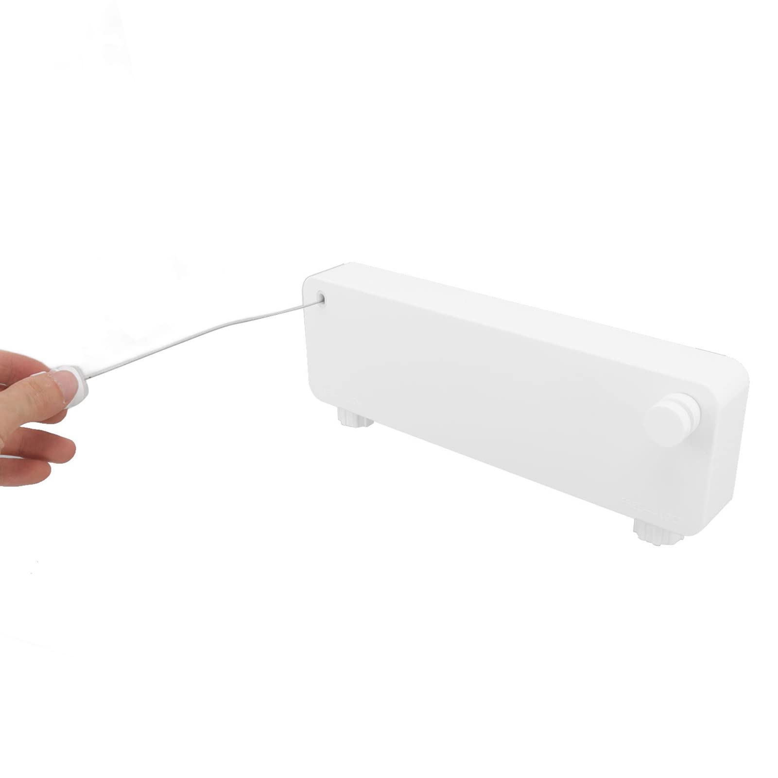 Wäscheleine Ausziehbar, Einziehbare Wäscheleine Wand Wäscheschnur zweileiniger Wandtrockner für Badezimmer, Waschküche, Garten oder Reise, 30 kg Tragkraft, Bis Zu 5,2 m Lange (Weiss)