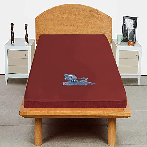 Image of Trance Cotton Feel Terry Ultra Soft Waterproof Small | DIWAN Single Size Mattress Protector | Breathable - Hypoallergenic Bed Protector (72x30 inch | 6x2.5 feet, Maroon - Pack of 1)