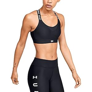 Under Armour Women's Infinity High Impact Sports Bra , Black (001)/White , Large