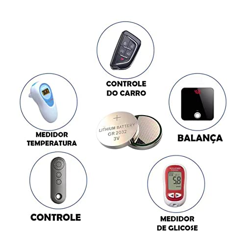 KIT 20 Baterias De Lítio 3V CR2032 Célula Moeda De Lithium Com Longa Duração Para Relógios Calculado
