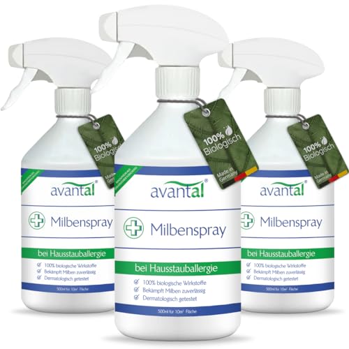 avantal® Milbenspray für Matratzen 500ml – geruchloses Anti Milben Spray für Allergiker – langfristig und effektiv Hausstaubmilben bekämpfen (2)