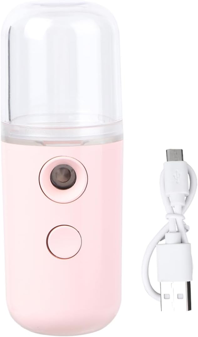 Portable Nano Face Mist Sprayer for Women USB Charging Hydrating Facial Steamer Humidifier with Cool Fine Mist Spray for Makeup Friendly Skin Moisturizing and Refreshing