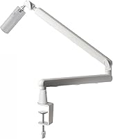 Vista 1 de White 360° Rotatable Mic Stand, Microphone Boom Arm, Low Profile Mic Arm, Compatiblewith 3/8" 5/8" 1/4" Screw, for Podcasts Gaming Office Recording