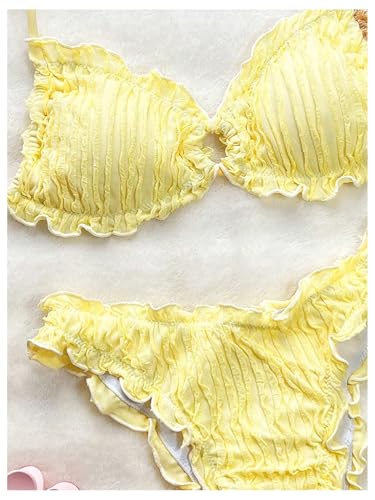 SOLY HUX Women's Spaghetti Strap Bikini Set Ruffle Trim Swimsuit Cute 2 Piece Bathing Suits Beachwear4