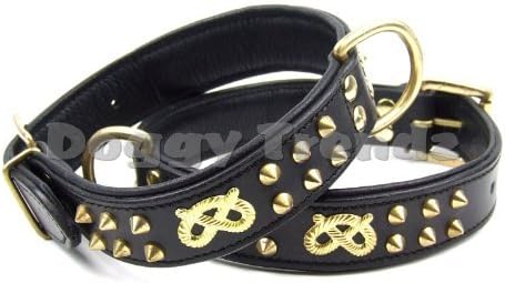 20" Leather Dog Collar Staffordshire Bull Terrier Amstaff