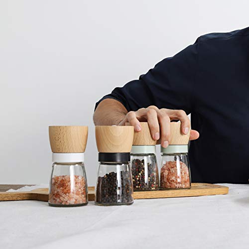 Vevok Chef Wooden Salt And Pepper Grinder Adjustable Coarseness Ceramic Wood Pepper Grinder Black Pepper Sea Salt Mill Grinder For Kitchen Seasoning Salt And Pepper Shaker Set Chef Gift #TOP6