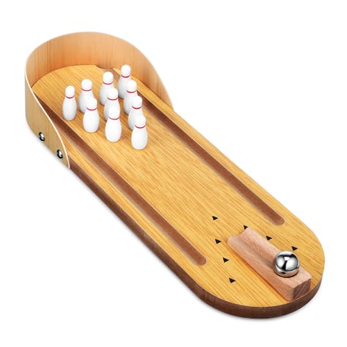 CORHAD Tabletop Mini Bowling Game Set 1 Set for Boys and Girls Adults Educational Fun Indoor Game
