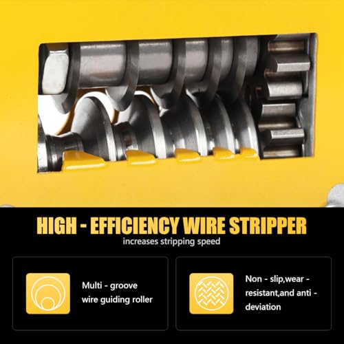 Image of Serplex 6-in-1 Manual Wire Stripper Machine with 6 Cable Channels & 5 Carbide Cutting Blades, Wire Stripping Device Manual Wire Stripper Including Detachable Hand Crank, for 0.5-17mm Diameter Cable