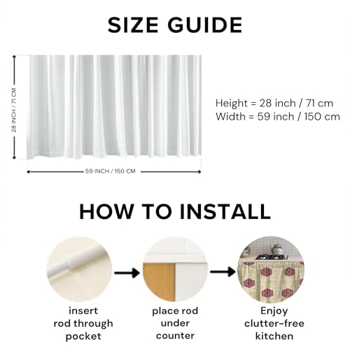 Image of Multipurpose Kitchen Sink Curtain | Under Sink Cabinet Cover Curtain | Waterproof Printed Kitchen Sink Curtain | Home & Kitchen Decor Curtain (SHATKON, Pack of 1)