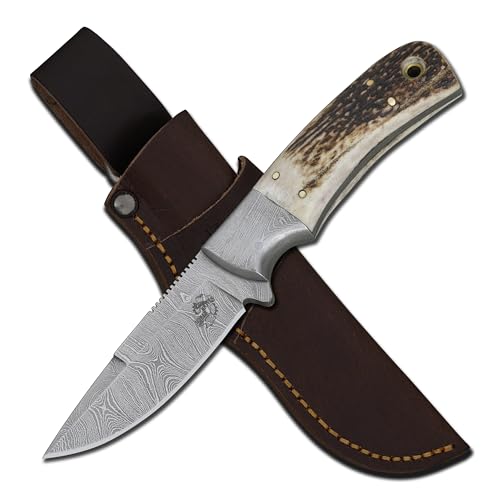 Knives Ranch Handmade All-Rounder Damascus Steel 7-1/2" Knife with Red