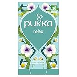 Pukka Tisane, Relax, Tisana Biologica Rilassante, Senza Caffeina, Ingredienti Selezionati Sostenibili, Per Rilassarsi La Sera o In Qualsiasio Momento Della Giornata, 20 Filtri