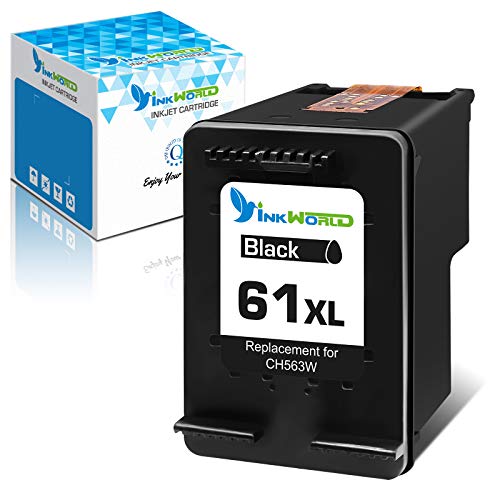 InkWorld Remanufactured Ink Cartridge Replacement for HP 61XL 61 (1 Black) for Envy 4500 4501 4502 4504 5530 DeskJet 2512 2541 1512 2542 2540 2544 3000 3052a 1055 3051a 2548 OfficeJet 4630 Printer