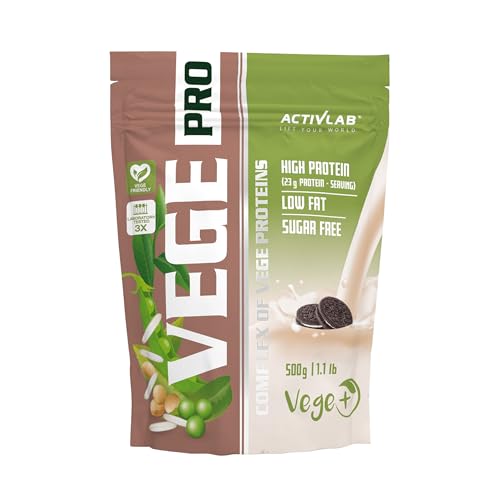 ACTIVLAB - Proteína Vegetal 500 g - Sabor Galleta - Proteína Deportiva Vegana - Crecimiento Muscular sin Azúcar - Vege Pro