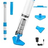 Aspirateur de Piscine sans Fil, 3 en 1 Nettoyeur Électrique à Batterie Rechargeable, Aspirateur Manuel pour Petites Piscine