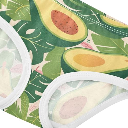 Wusikd Avocado Leaves Girls' Underwear Cotton Pink Girls Briefs Soft Toddler Underwear 2T4