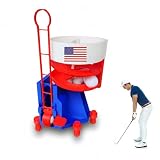 Golf Ball Dispenser Professional Edition, Large Golf Ball Hopper Funnel for Easy Reload, Smooth Practice, Range Bucket Loader Compatible with Standard Buckets (Red+White+Blue)
