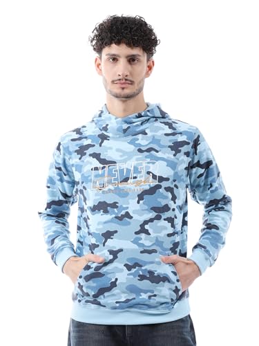 Image of The Indian Garage Co Men Regular Fit Printed Overhead Hooded Sweatshirt