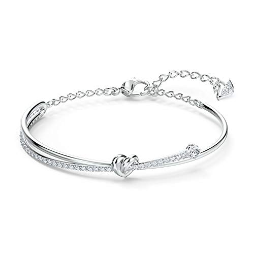 Swarovski Bracciale rigido Lifelong Heart, bianco, placcato rodio