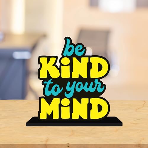 Image of Artvibes Be Kind to Your Mind Inspirational Quotes Table Decor for Office Desk | Home Decoration Items | Living Room | Modern Art Wooden Showpiece Decorative Gift item (SP 1181)