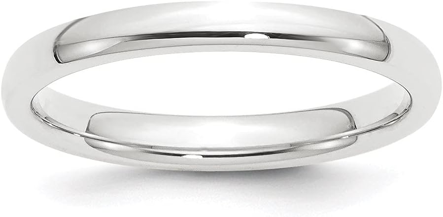 Diamond2Deal Platinum 2.5mm Comfort-Fit Engagement Wedding Band Ring Size 10