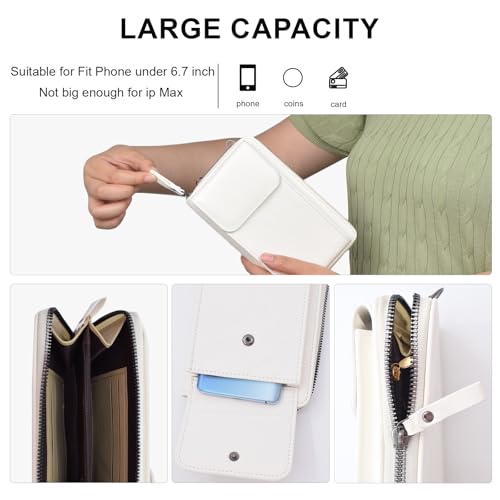 TeeYee Women Small Crossbody Bag Cell Phone Purse PU Leather Wallet with Credit Card Slots Zipper Adjustable Strap3