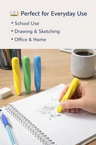 Image of Parshya Mini Crayon Eraser Set for Kids (Pack of 3) | Cute Colorful Pencil Erasers | Soft Dust-Free Non-Toxic Rubber | School Supplies, Return Gifts, Stationery Kit for Boys & Girls