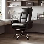 Chaise de bureau avec repose-pieds rétractables, chaise ergonomique robuste, chaise de jeu haute arrière réglable en hauteur, noir