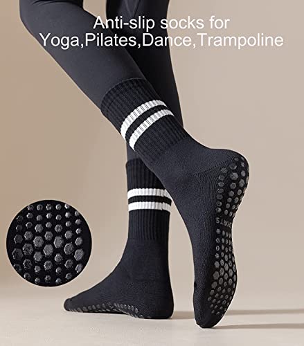 Alternova Yoga Socks with Grips for Women, Non Slip Grip Socks for Yoga, Pilates, Barre, Dance4