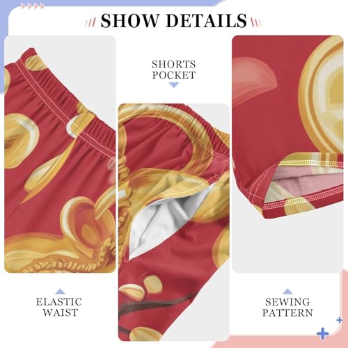 ZZXXB Good Lucky Flowers Boys Long Pants Soft Trousers Elastic Waist Kids Lounge Bottoms with Pockets S-XL4