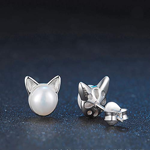 Pendientes de perlas coreanas de agua dulce y plata 925 para regalar 2