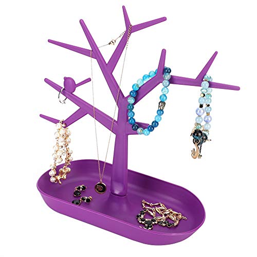 Preisvergleich Produktbild Exliy Schmuck Display Standhalter, Schmuck Ohrringe Armband Ringe Halskette Schlüsselhalter, Home Decoration Display Show Stand Rack Hanging Organizer(Lila)