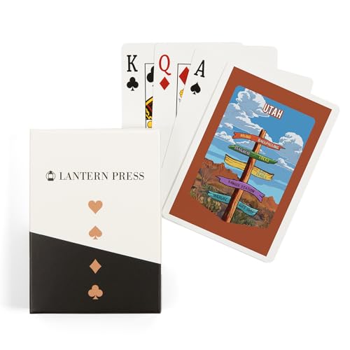 Lantern Press Utah, Signpost, Desert, 52 cartas poker