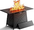 BALI OUTDOORS Propane Fire Pit Patio Outdoor Fire Pit Table Large Firepits for Outside Black