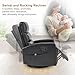 Manual Swivel Rocker Recliner Chair for Adults, Overstuffed Reclining Glider Chair for Nursing with Vibration Massage & Heat, Living Room Rocking Recliner 3-Stage backrest, Faux Leather Black
