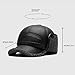 2026 New Men's Winter Hat with Sheepskin Flat Top Earmuffs, Soft Thick Fabric, Stylish Faux Leather Look for Outdoor (Black)