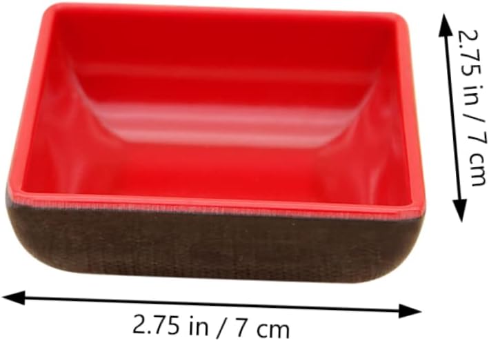 Luxshiny 6 Pcs Square Sauce Dishes for Condiments and Spices Practical Relish Plates for Home and Restaurant Use Easy Clean Dual Color Serving Bowls for Sauces and Snacks