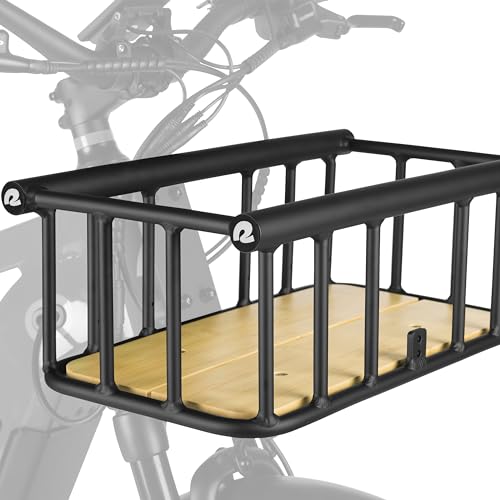 Tote Plus Ebike Basket Lightweight, Aluminum Front Basket for Electric Bikes with 4-Bar Accessory Ports