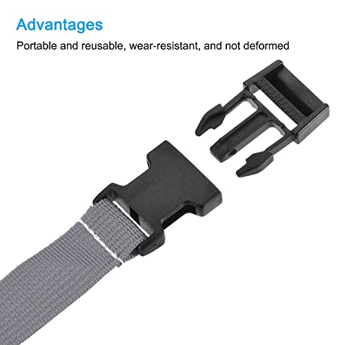 Image of MECCANIXITY Utility Strap with Buckle 1x98 Inch Polyester Quick Release Adjustable Belt for Travel Outdoor Bag Luggage Packing (Gray, Pack of 2)