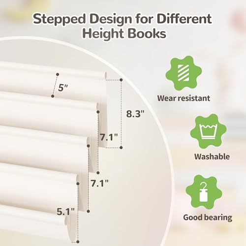ELYKEN Toddler Bookshelf for Kids Rooms, Nursery Book Shelves with Open Forward Display, Montessori Book shelf for Baby Room, Small Children Classroom Books Rack Storage, Reading Corner for Kid, Beige