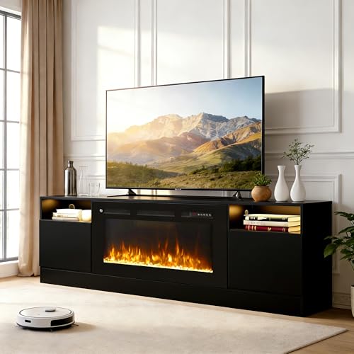 OneBlis 80" Fireplace TV Stand for TVs Up to 90",Entertainment